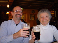 Mom and I toast Guinness
